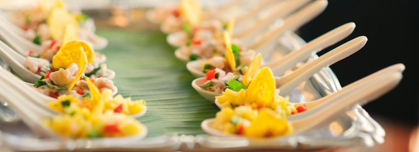 Appetizers served in spoons