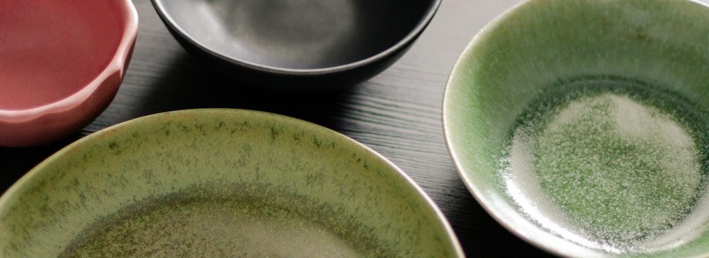 A selection of colorful ceramics