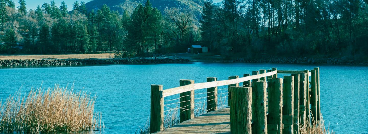A clear day at a lake