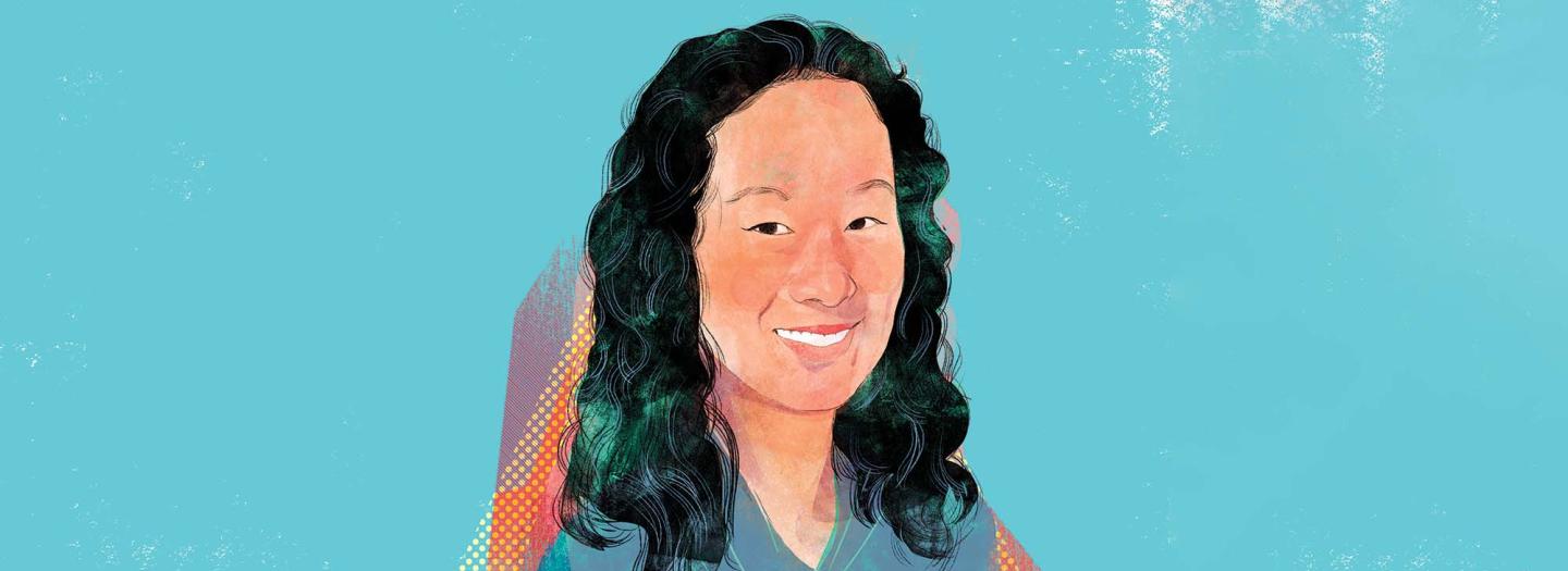 Illustrated portrait of Joyce Tung