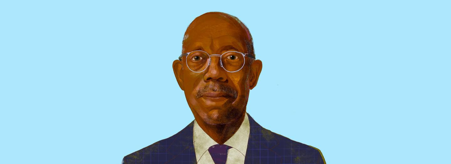Illustrated portrait of Michael V. Drake