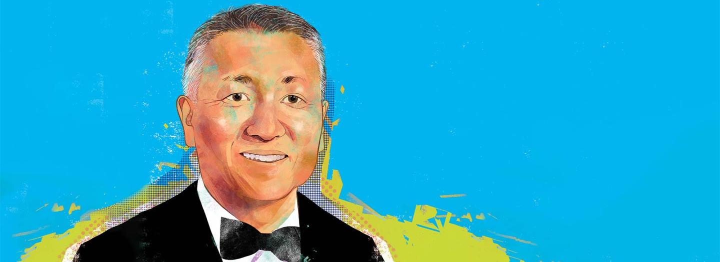 Illustrated portrait of Ted Wong