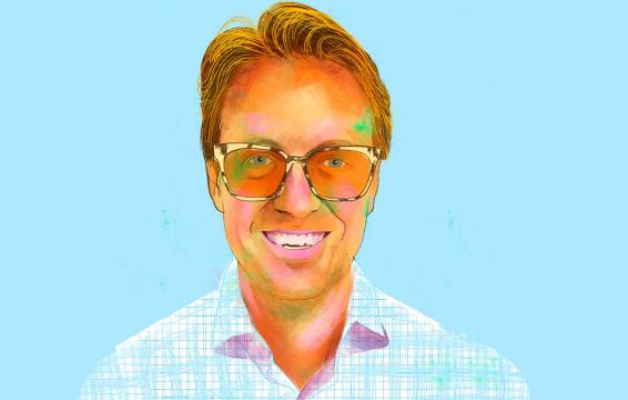 Illustrated portrait of Nicholas Hertz